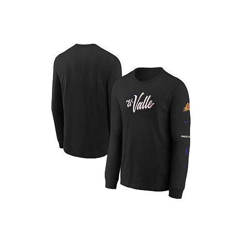 Nike Big Boys Black Distressed Phoenix Suns 2023/24 City Edition Max90 Long Sleeve T-shirt