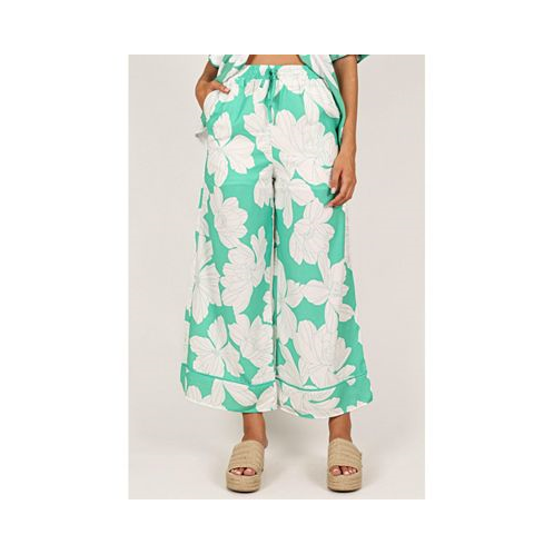 Petal and Pup Womens Bentley Wide Leg Pant - Green Floral