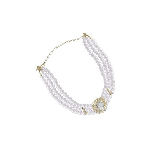 SOHI Womens White Pearl Cluster Necklace
