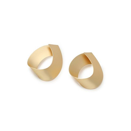 SOHI Womens Gold Metallic Twist Drop Earrings
