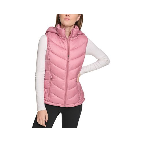 Charter Club Womens Packable Hooded Puffer Vest