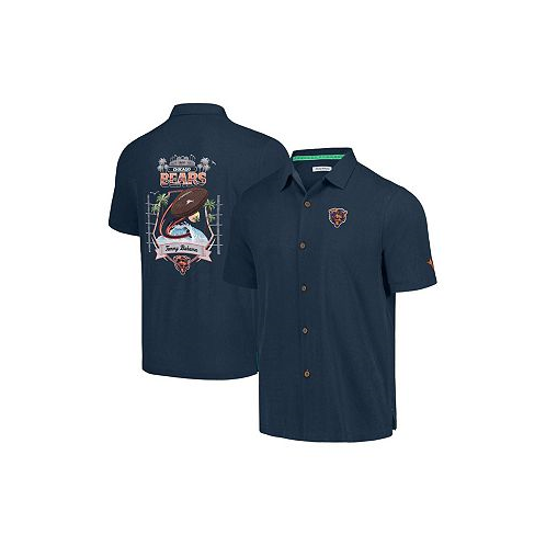 Tommy Bahama Mens Navy Chicago Bears Tidal Kickoff Camp Button-Up Shirt