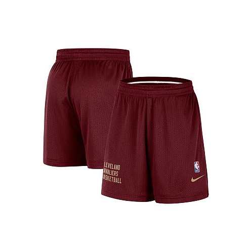 Nike Mens and Womens Wine Cleveland Cavaliers Warm Up Performance Practice Shorts