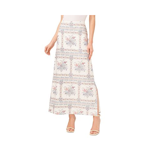 CeCe Womens Floral Print A-Line Maxi Skirt