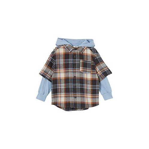 COTTON ON Toddler and Little Boys Rugged Long Sleeve Layered Shirt