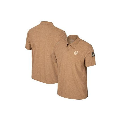 Colosseum Mens Khaki Notre Dame Fighting Irish OHT Military-Inspired Appreciation Cloud Jersey Desert Polo Shirt