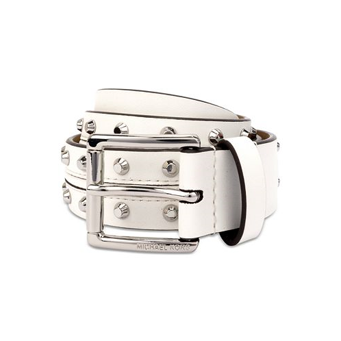 Michael Kors Womens Astor Studded Leather Belt