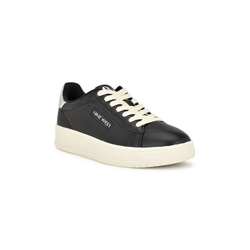 Nine West Womens Dunnit Lace-Up Round Toe Casual Sneakers