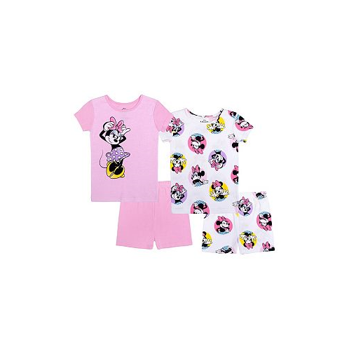 Minnie Mouse Toddler Girls Shorts Cotton 4 Piece Pajama Set