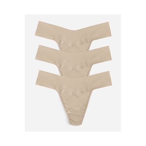 Hanky Panky Womens Breathe Natural Thong 3 Pack Underwear 6J1661B3PK
