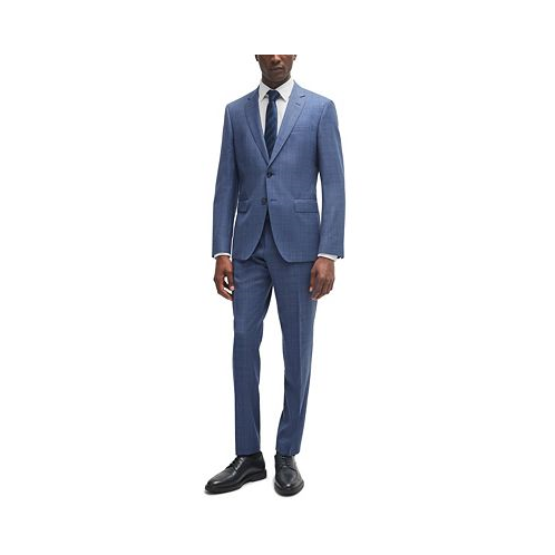 Hugo Boss Mens Checked Slim-Fit 2 Pc Suit