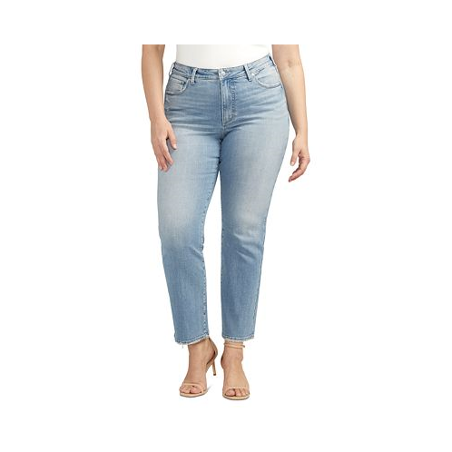 Silver Jeans Co. Plus Size Isbister High-Rise Straight-Leg Jeans