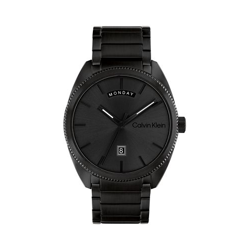Calvin Klein Mens Progress Black Stainless Steel Bracelet Watch 42mm
