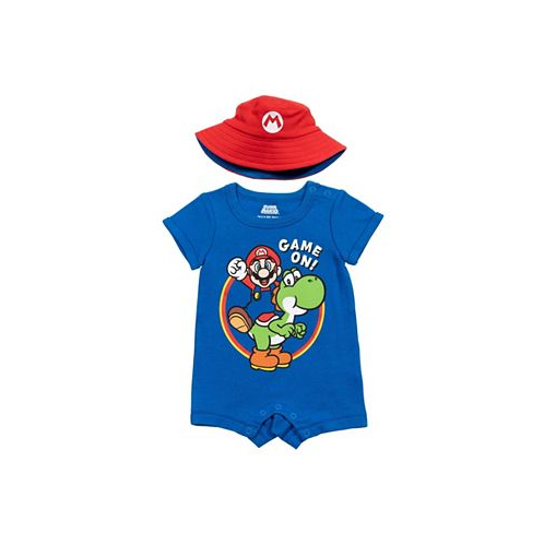 SUPER MARIO Yoshi Baby Boys Romper and Bucket Sun Hat