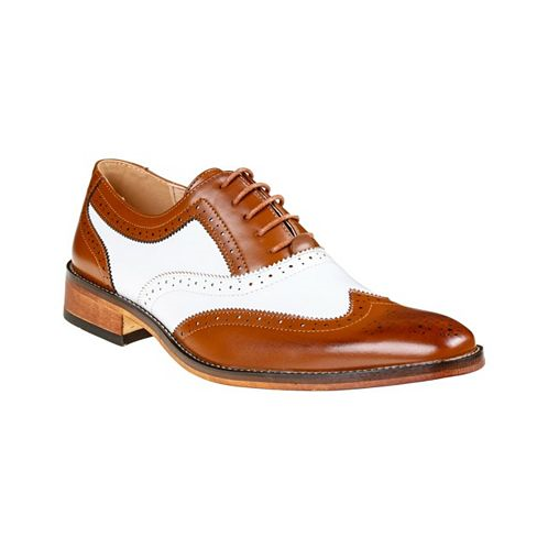 Gino Vitale Mens Two Tone Wing Tip Oxford Dress Shoes