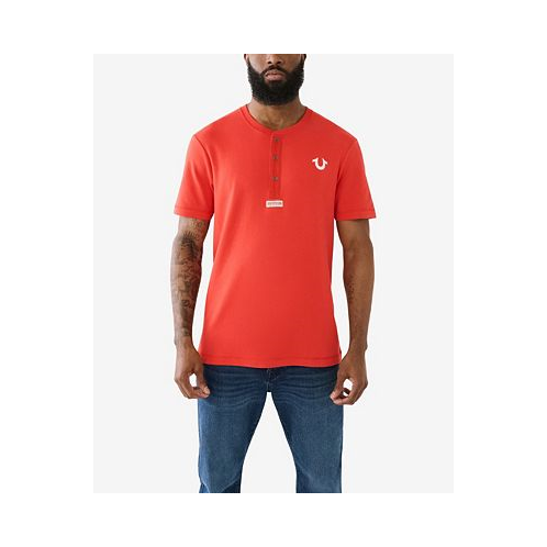 True Religion Mens Short Sleeve Bio Henley Shirt