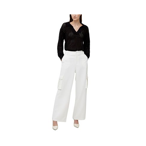 French Connection Womens Combat Wide-Leg Side-Pocket Trousers