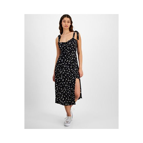 Tommy Jeans Womens Floral-Print Ruffled Midi Dress