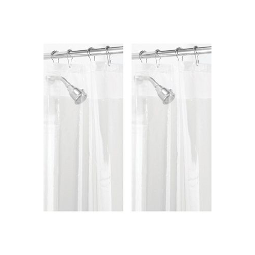 MDesign Long PEVA 72 x 72 Waterproof Shower Curtain Liner 2 Pack