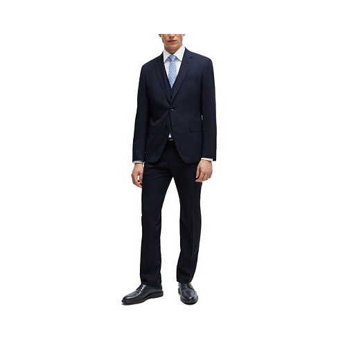 Hugo Boss Mens Patterned Slim-Fit Suit