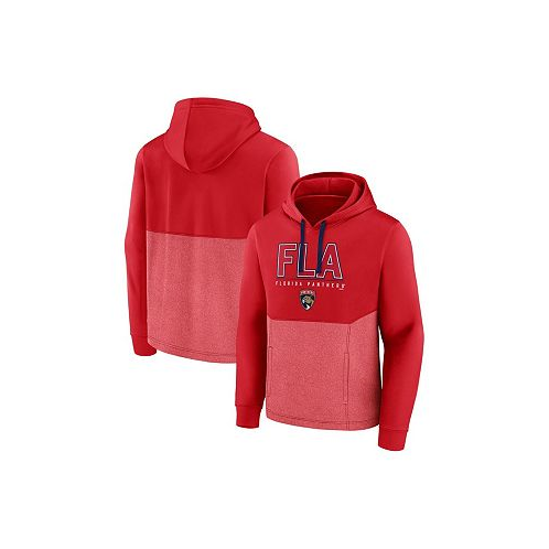 Fanatics Mens Red Florida Panthers Successful Tri-Blend Pullover Hoodie