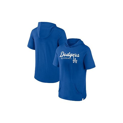Fanatics Mens Royal Los Angeles Dodgers Offensive Strategy Short Sleeve Pullover Hoodie