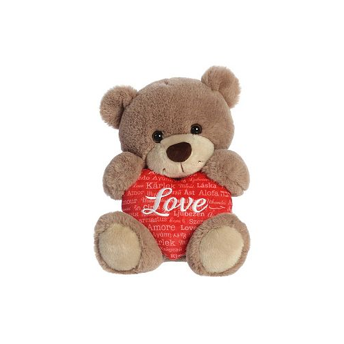 Aurora Medium Universal Love Bear Valentine Heartwarming Plush Toy Taupe 11