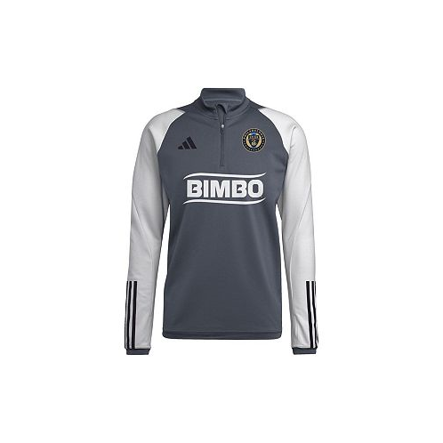 Adidas Mens Gray Philadelphia Union 2024 On-Field AEROREADY Quarter-Zip Training Top