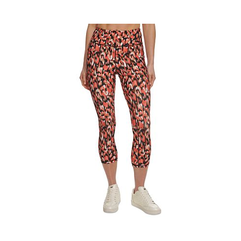 DKNY Womens Printed High-Waist Cropped Leggings