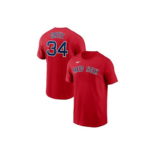 Nike Mens David Ortiz Red Boston Red Sox Name and Number T-shirt