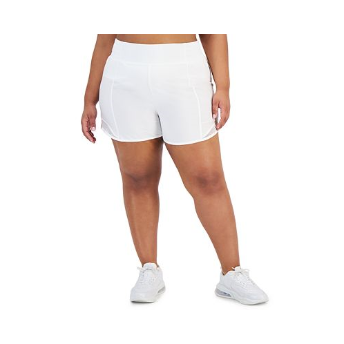 ID Ideology Plus Size Solid Elastic-Back Woven Running Shorts
