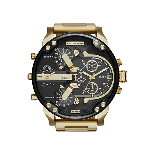 Diesel Mens Mr. Daddy 2.0 Gold-Tone Ion-Plated Stainless Steel Bracelet Watch 57mm DZ7333