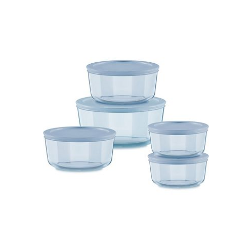 Pyrex Simply Store Tinted 10-Pc Round Storage Set with Plastic Lids