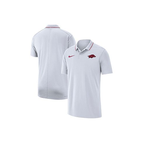 Nike Mens White Arkansas Razorbacks 2023 Coaches Performance Polo Shirt