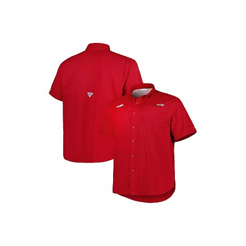 Columbia Mens Cardinal Arkansas Razorbacks Big and Tall Collegiate Tamiami Button-Down Shirt