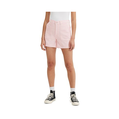 Levis Womens Mid-Rise Zip-Fly Utility Shorts