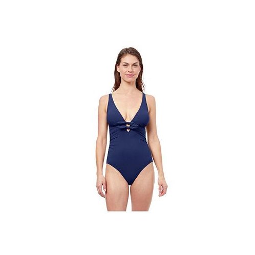 Profile by Gottex Dandy Bow Tie Deep V Neck one piece swimsuit