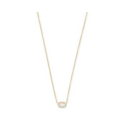 Kendra Scott 14k Gold-Plated Cubic Zirconia & Mother-of-Pearl Pendant Necklace 15 + 2 extender