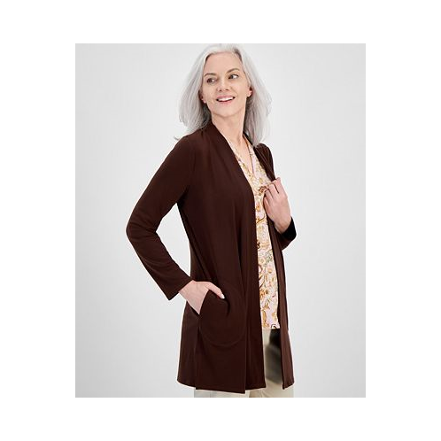 JM Collection Womens Open Front Knit Cardigan