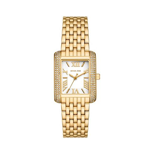 Michael Kors Womens Emery Three-Hand Gold-Tone Stainless Steel Watch 27mm x 33mm