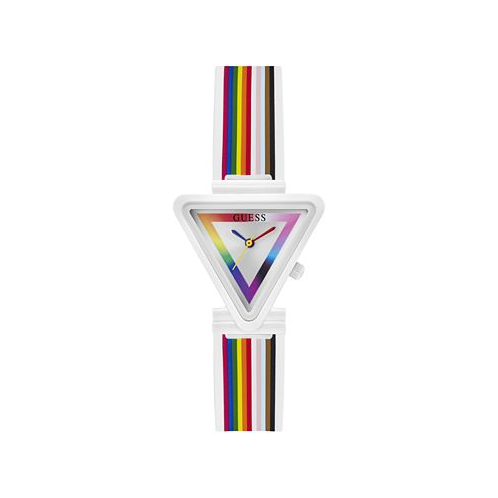 GUESS Womens Analog Rainbow Silicone Watch 31mm