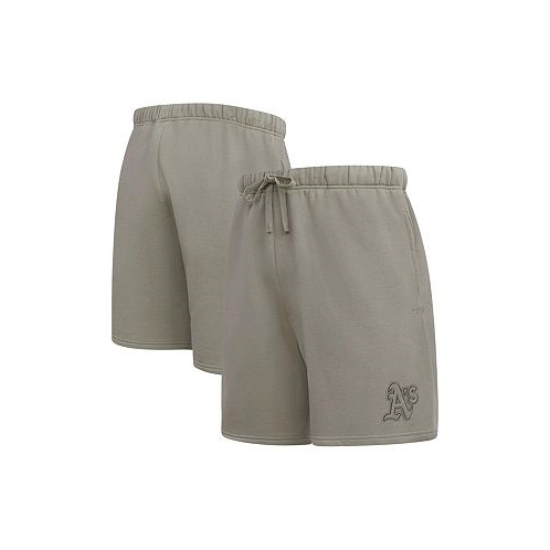 Pro Standard Mens Pewter Oakland Athletics Neutral Fleece Shorts