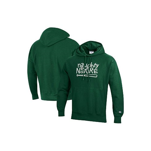 Champion Mens and Womens Hunter Green Naughty by Nature Reverse Weave Fleece Pullover Hoodie