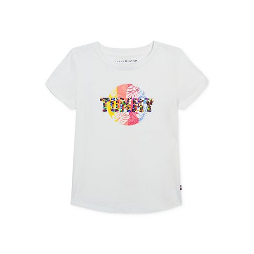 Tommy Hilfiger Toddler Girls Surf Flip Sequinned Logo Graphic T-Shirt