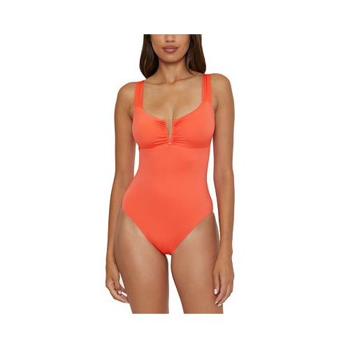 Becca Womens V-Wire Color Code One-Piece Swimsuit