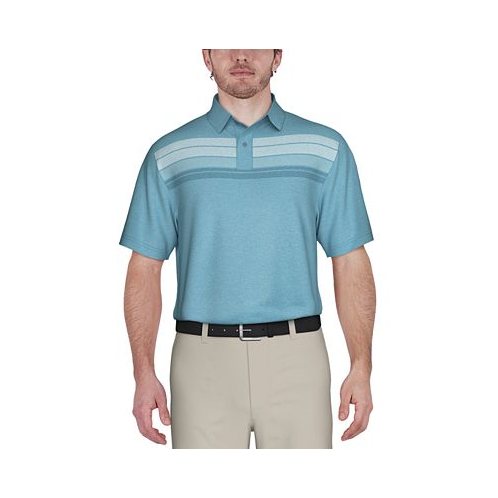 PGA TOUR Mens Stretch Moisture-Wicking Chest Stripe Golf Polo Shirt