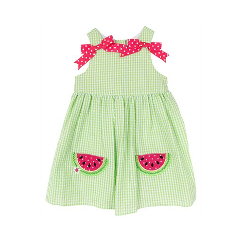 Rare Editions Baby Girl Watermelon Seersucker Dress
