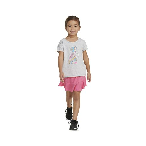 Adidas Toddler & Little Girls 2-Pc. Heather Graphic T-Shirt and Skort Set