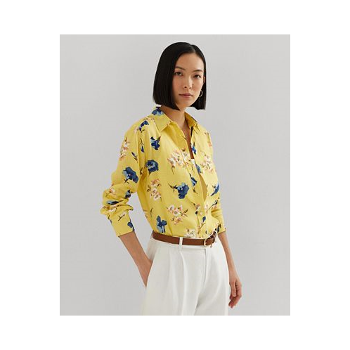 POLO Ralph Lauren Womens Floral Roll-Tab Shirt Regular & Petite
