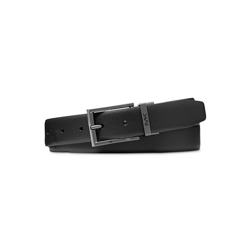 Michael Kors Mens Classic Reversible Faux-Leather Dress Belt